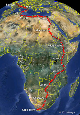 The Africa Record Run Route Outline